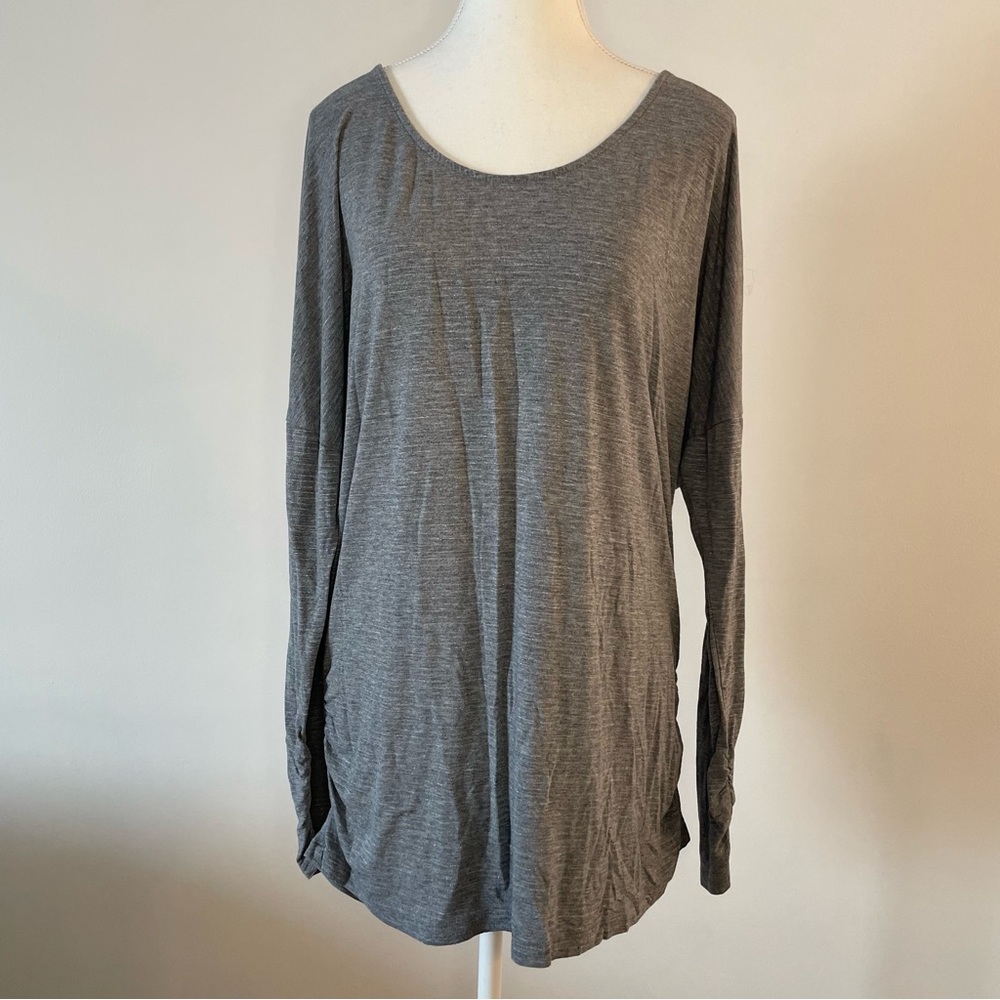 Maternity Top Shirt Long Sleeve Gray Liz Lange Women’s Large